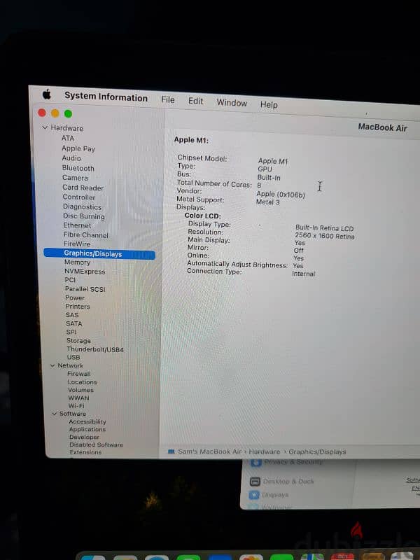 macbook Air M1 512 SSD, 8-Core GPU ، ١٣ شحنة فقط 0
