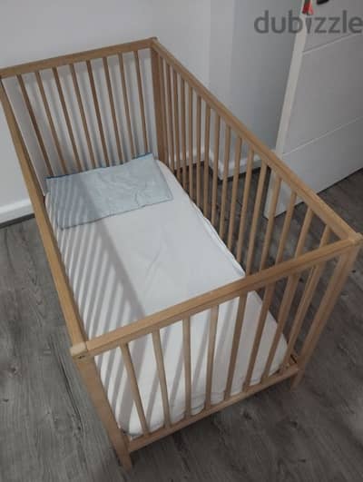 Ikea Cot beech + Mattress