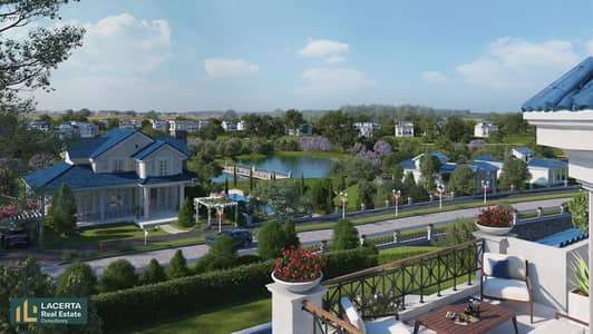 Villa in Kings Way Mountain View on the artificial lakes at the entrance to Sheikh Zayed 4