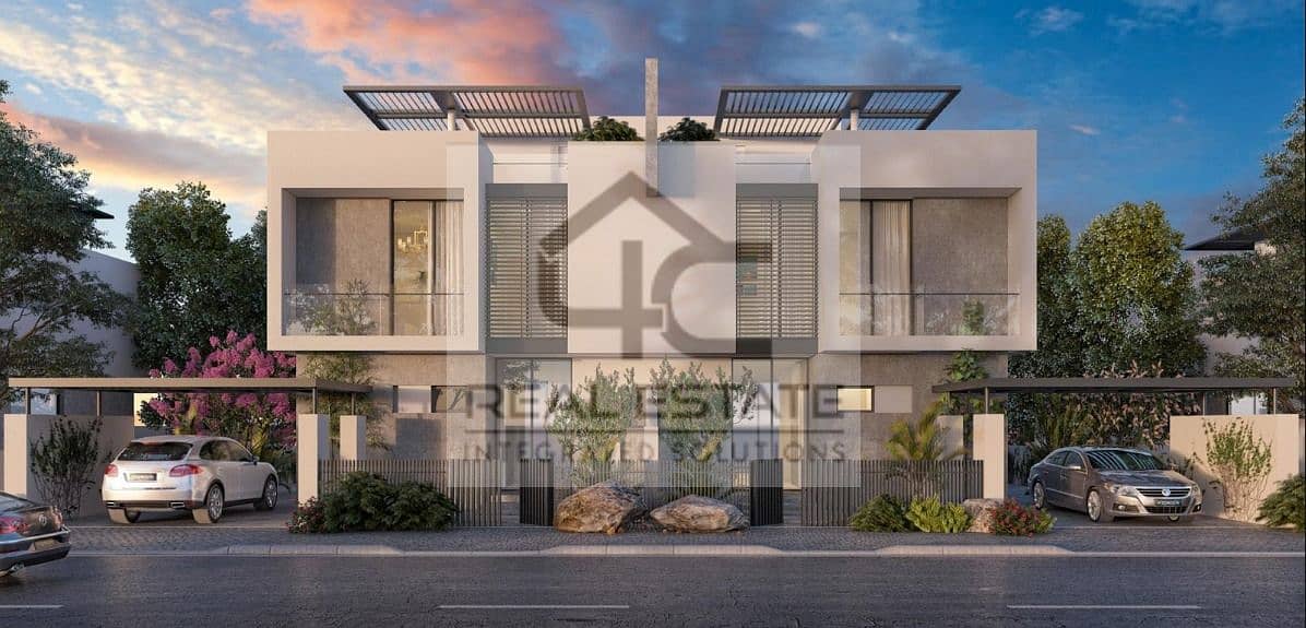 Townhouse for sale at the old price, in installments, semi-finished, with an open roof over the largest view and landscape 10