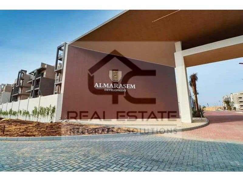 A fully finished, landscaped apartment with immediate delivery at the lowest price in Al Marasem Compound 4