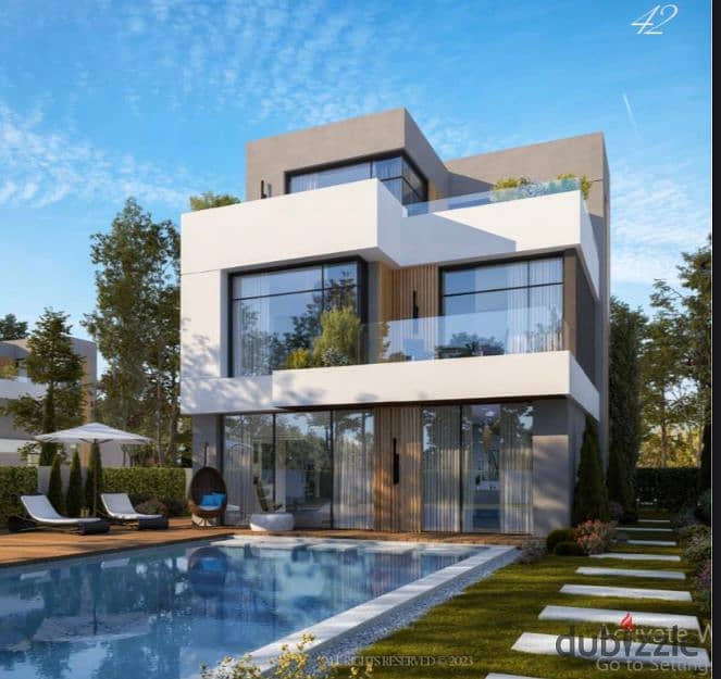 Live in a 3-storey villa with a private swimming pool, with installments over 8 years, in Sheikh Zayed, in LUGAR, next to SODIC 7