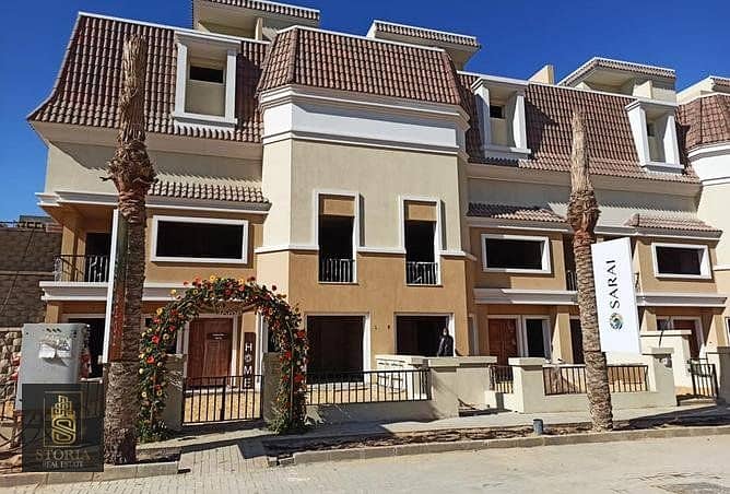 At a very special price, a 5-bedroom villa for sale in New Cairo, directly next to Madinaty, in Sarai Compound, with a down payment of only 10% and in 7