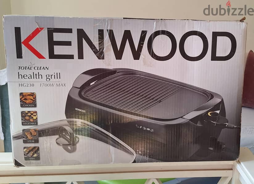 شواية كينوود 1700 واط بالكرتونه جديدة ـ Kenwood Health Grill 1700 0