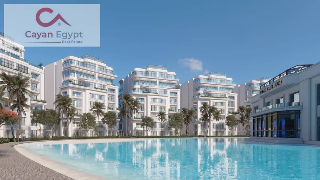 APARTMENT FOR SALE IN LUMIA RESIDENCE, R8 3BEDROOMS Direct Lagoon View in New Capital 5% Dp 5