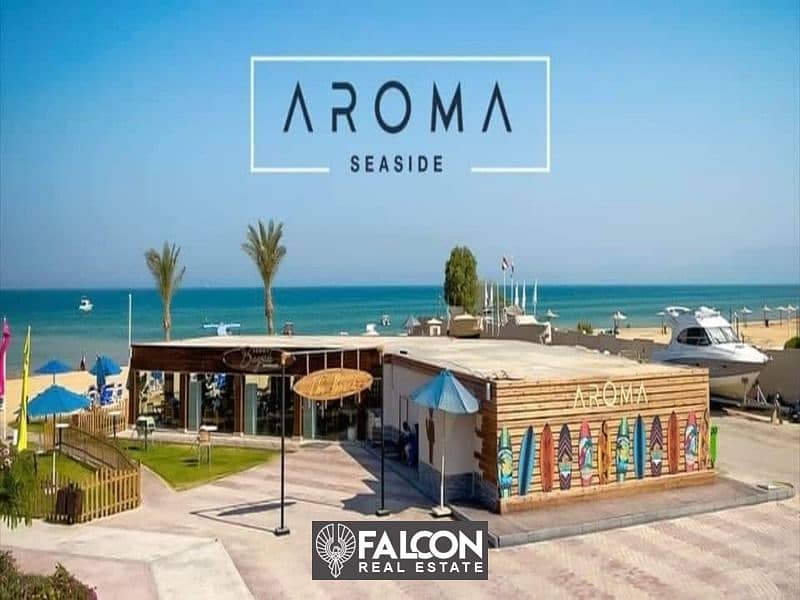 With a down payment of 680 thousand, a chalet on the sea, finished with air conditioners, in Aroma Ain Sokhna, next to Porto 0