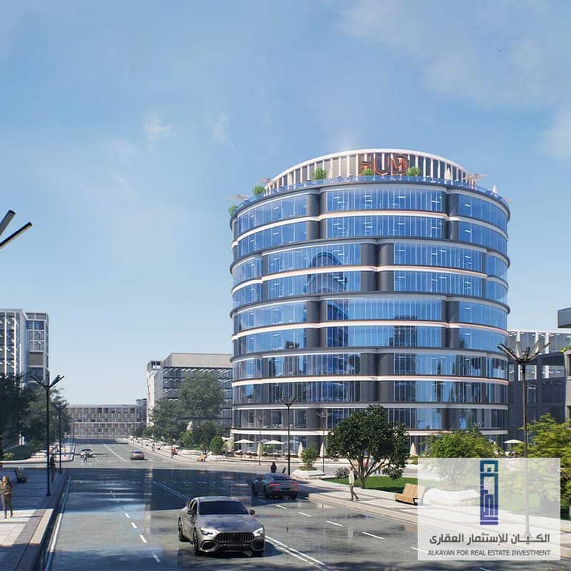 Own a 41-meter office with a down payment of 77 thousand, finished in Key Mall, the New Administrative Capital 1