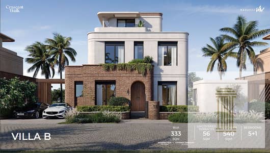 A villa in a distinguished location in the new Marakez Company compound, next to Zed East, 540 square meters, 6 rooms, a swimming pool