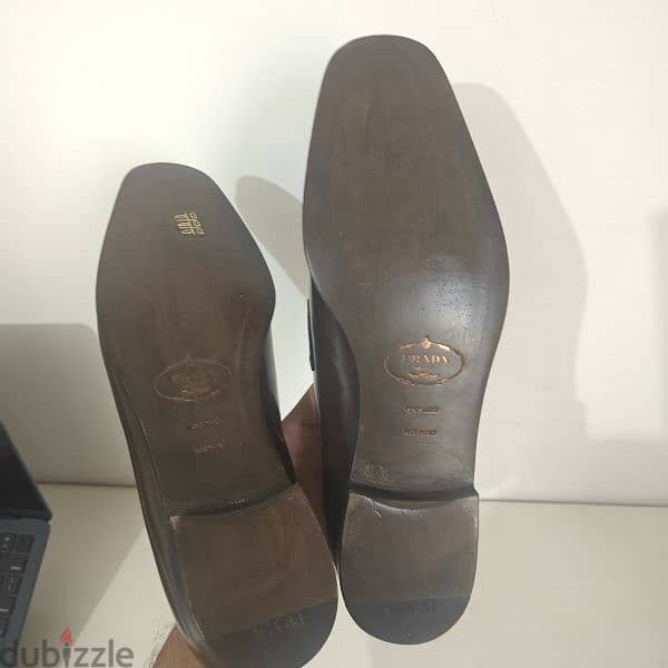 Prada Dark Brown Brushed Loafers Men 11