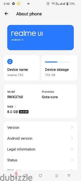 realme c53 265 ram 8 6