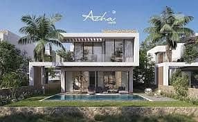 Duplex chalet in Azha North Coast for sale, 139m, lagoon view, finished, with kitchen and air conditioners, with the lowest down payment.