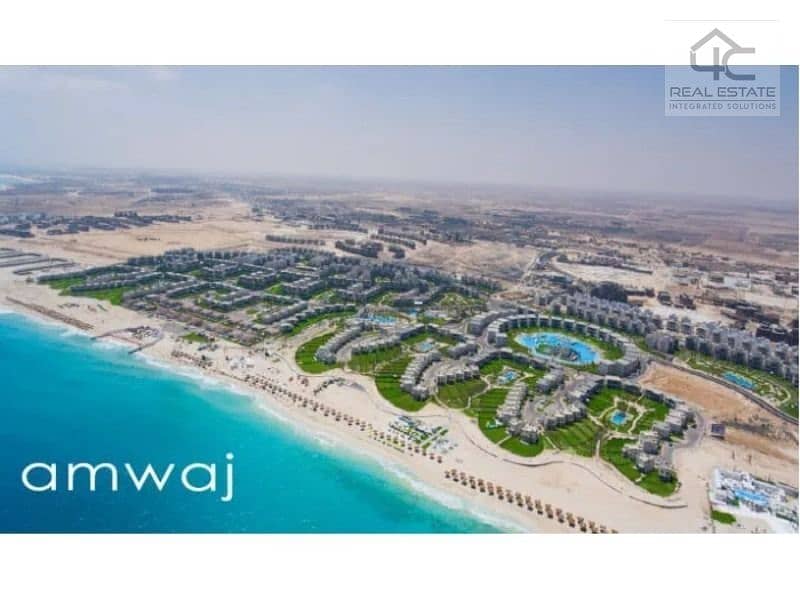 For sale in Amwaj, first row chalet, clear sea, distinctive view, cash price, lowest price in the market 1