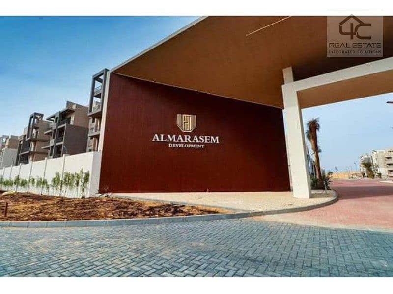 A fully finished, landscaped apartment with immediate delivery at the lowest price in Al Marasem Compound 4