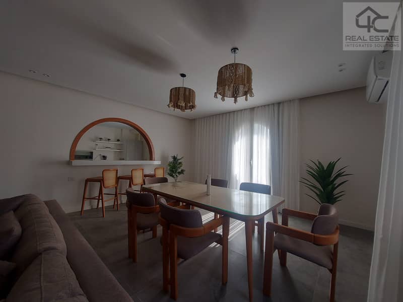 For sale apartment 211m with garden  fully finished and furnished ready to move prim location view landscape with lowest Price in Hyde park new cairo 15