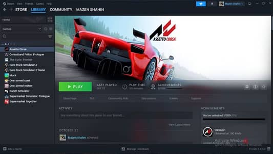 ASSETTO CORSA STEAM ACCOUNT