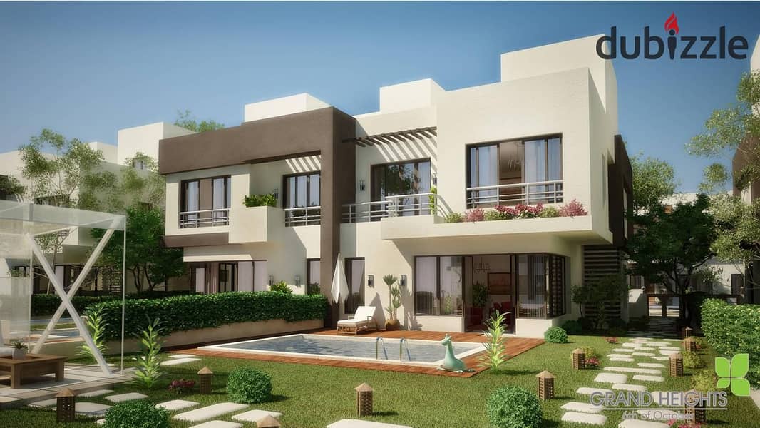 "Receive your fully finished villa immediately in the heart of October, Grand Heights Compound, near Mall of Arabia. " 4