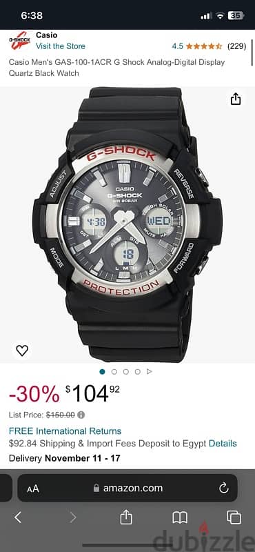 G Shock GAS-100-1ACR