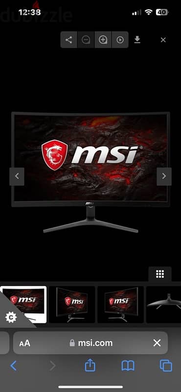 MSI curved monitor