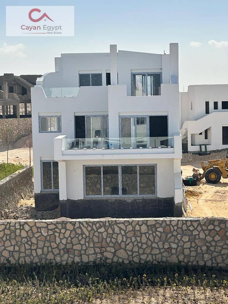 Opportunity, lowest price, villa for sale in Jefaira, Ras El Hekma, corner townhouse, first row, lagoon, 8-year installments 4