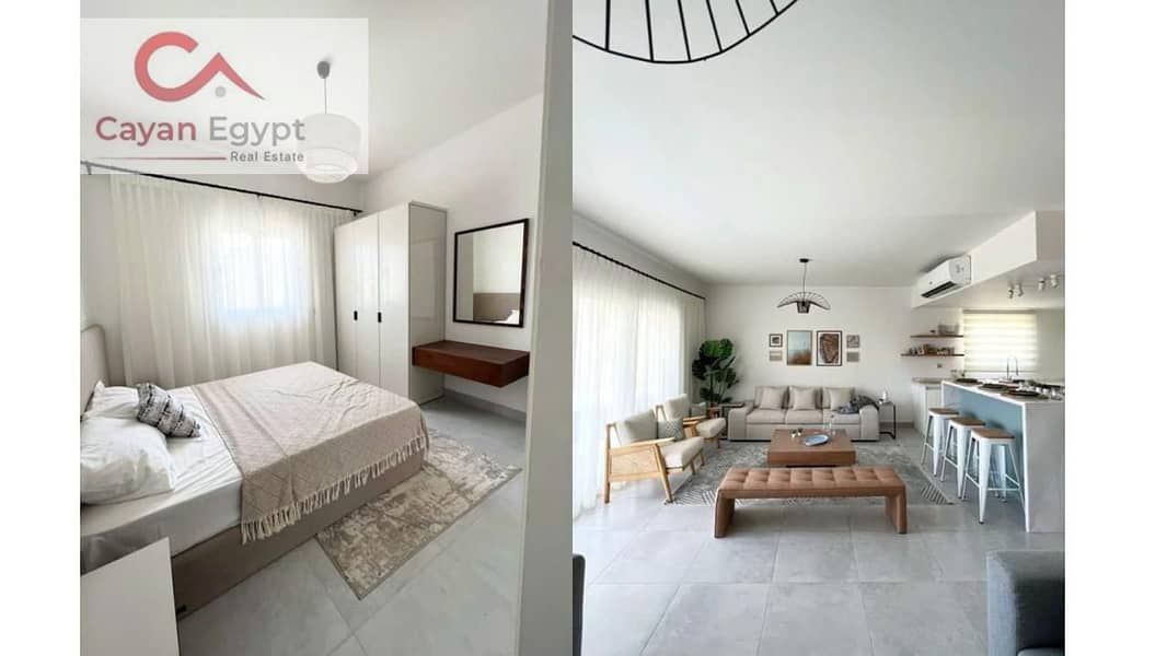 Opportunity, lowest price, villa for sale in Jefaira, Ras El Hekma, corner townhouse, first row, lagoon, 8-year installments 6