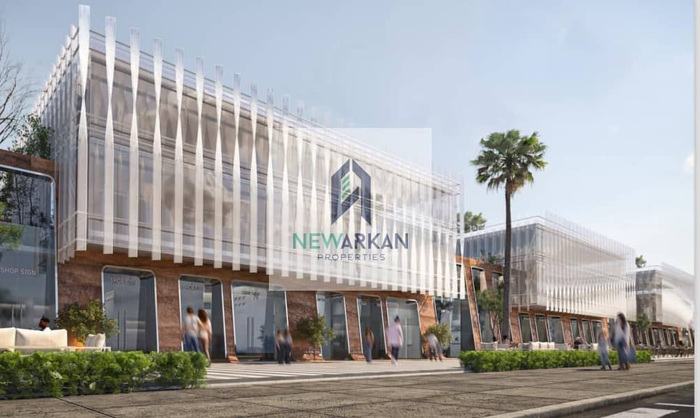 For investors pay 10% and own a ground floor commercial store 77M  facing Dahshur Sheikh Zayed 2