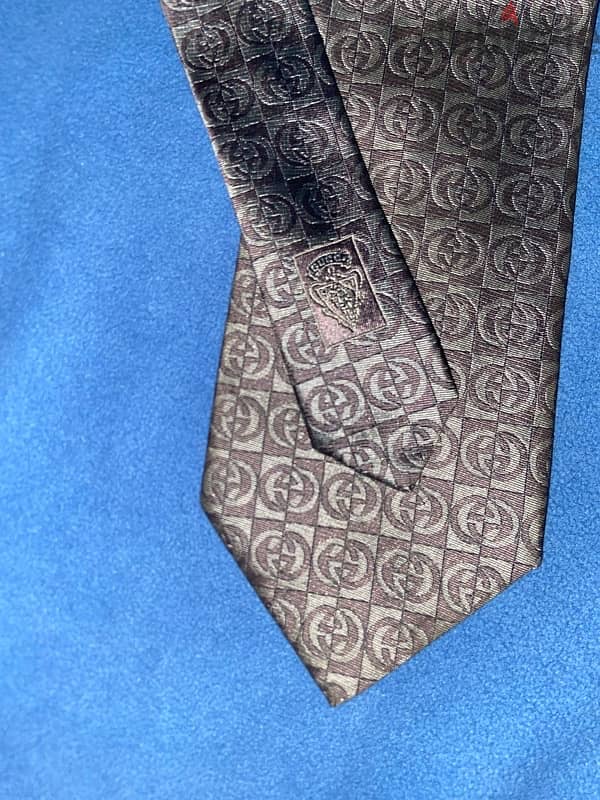 Vintage Gucci Monogram Silk Tie 3