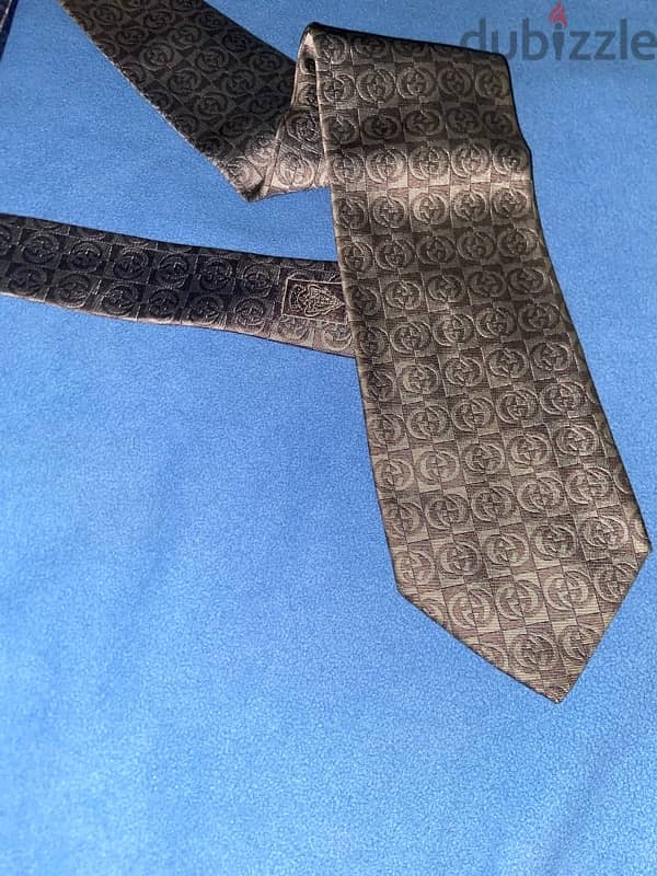 Vintage Gucci Monogram Silk Tie 5