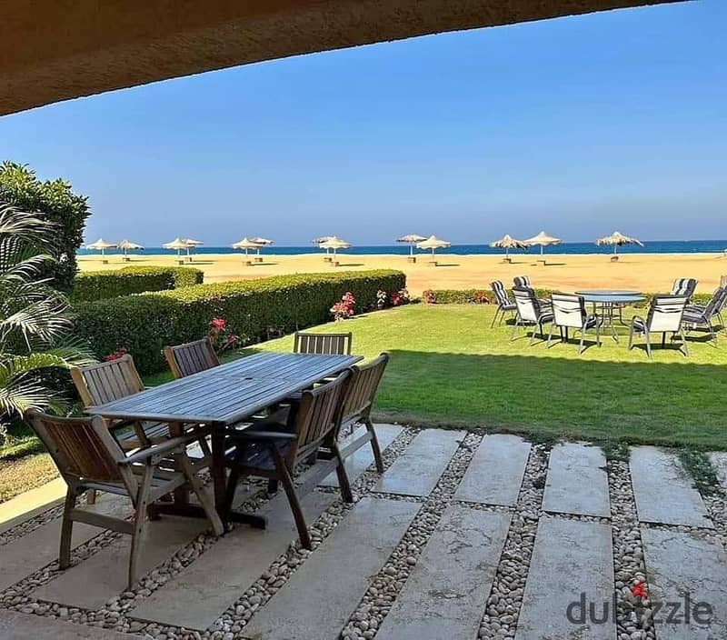 finished chalet with garden for sale ( first row on the sea ) telal ain sokhna minutes to porto , by 7Y installments 4