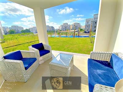 Ground Floor Chalet with Garden Fully Furnished for Sale in Amwaj, Al Ahly Sabbour