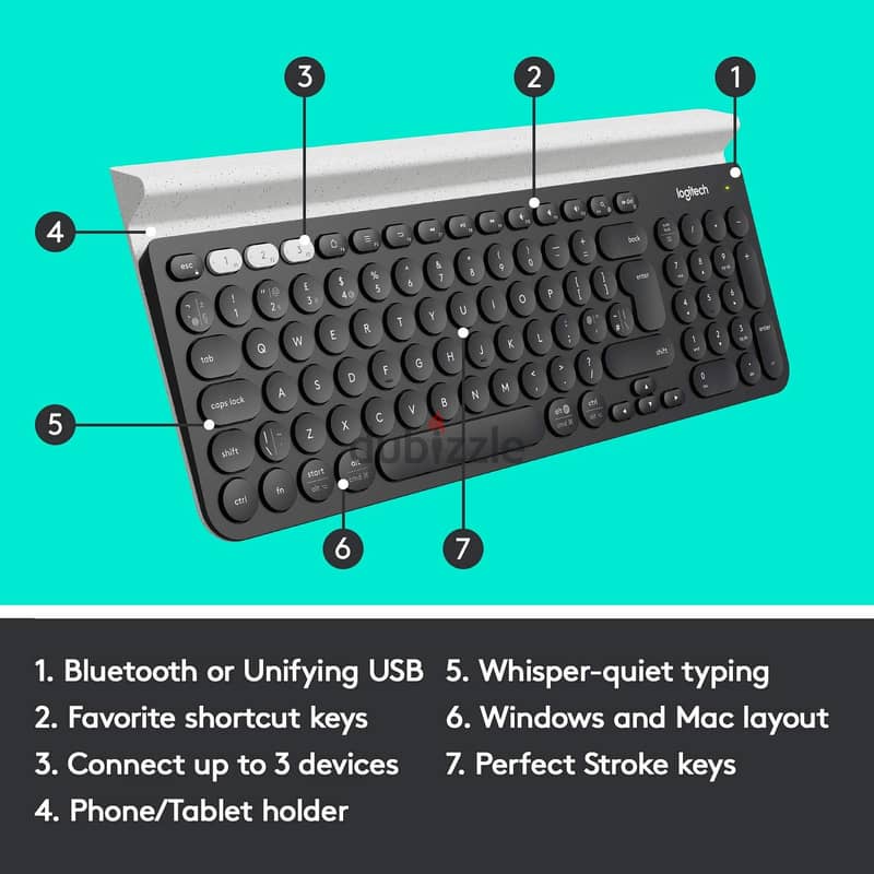 Logitech K780 Multi-Device Wireless Keyboard -كيبورد لوجيتك K780 6