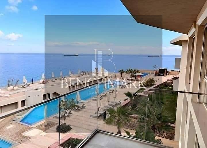 Chalet double view full sea and lagoon 2 bedrooms for sale in Ilmonte Galala village Ain Sokhna Tatweer Misr Company in installments over 10 years 2