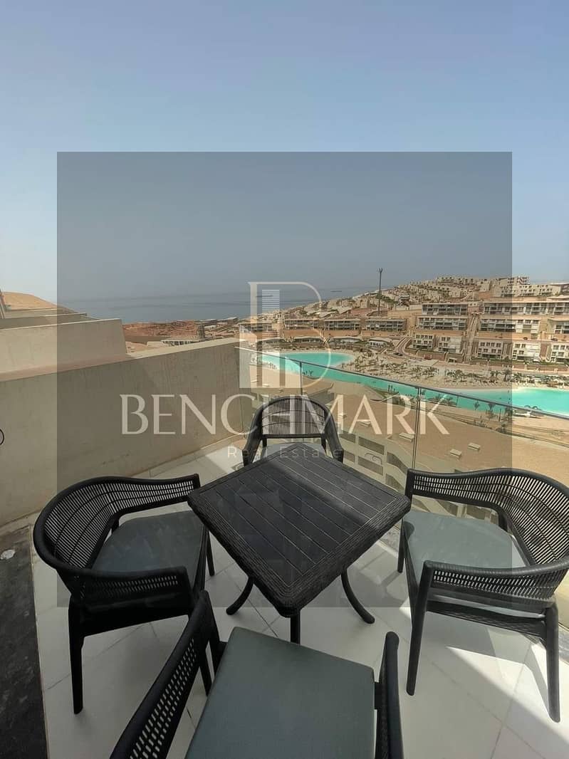 Chalet double view full sea and lagoon 2 bedrooms for sale in Ilmonte Galala village Ain Sokhna Tatweer Misr Company in installments over 10 years 12