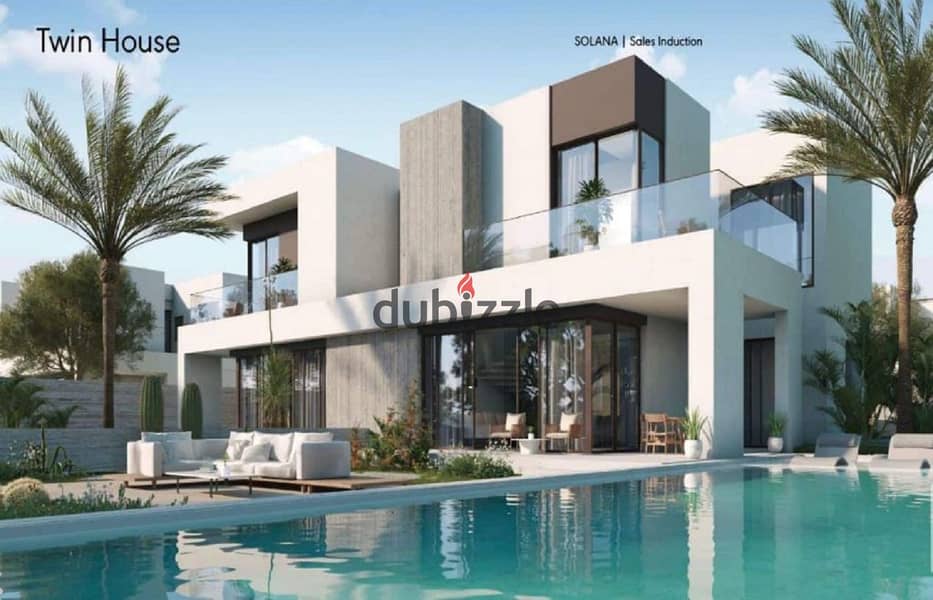 Twin house for sale 339m in Solana Compound New Zayed ,Facing North , Fully Finished + Ac's 6