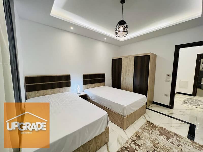 Apartment 189 meters, immediate receipt, finished, with air conditioners, kitchen units, and meals, with a 20% down payment over one year and installm 5