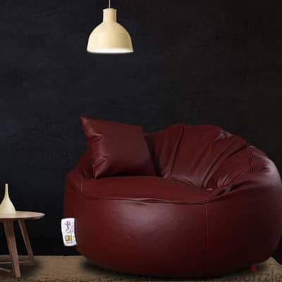 بين باج جلد لون نبيتى  bean bag