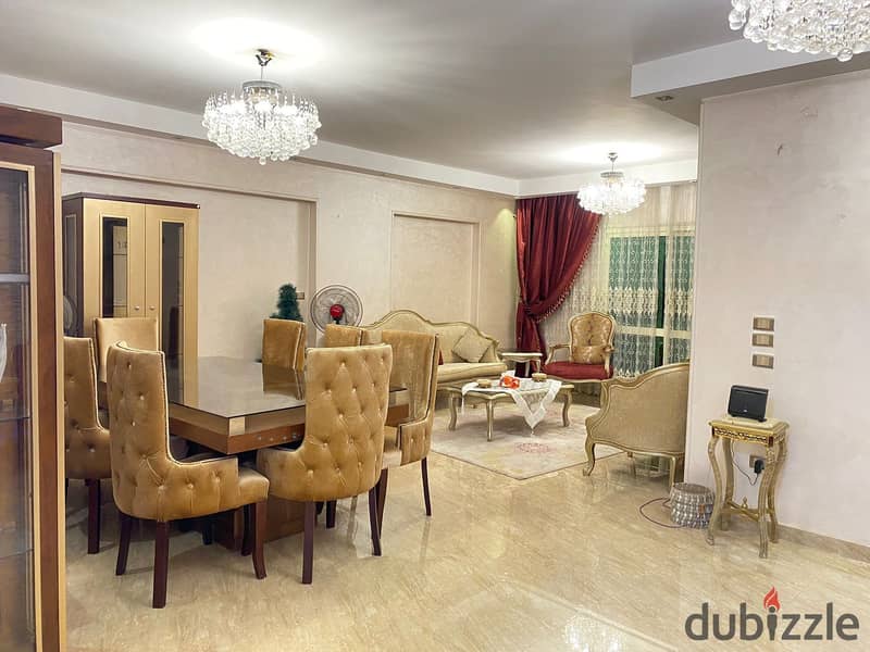 For rent furnished apartment in Dokki Al-Masaha Square modern furniture fully ac’s ninth floor for long periods only 4