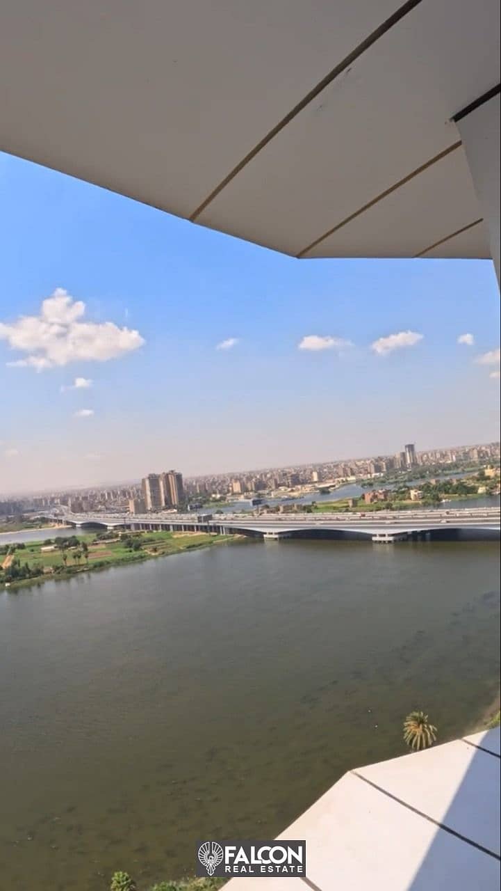 For sale, a hotel apartment overlooking the Nile, immediate delivery (fully finished with air conditioners) in Hilton Towers (Service By Hilton) 2