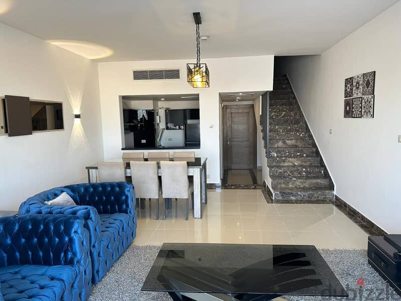 Duplex مفروشه بالتكيفات للايجار في بورتو نيو كايرو porto new cairo 4