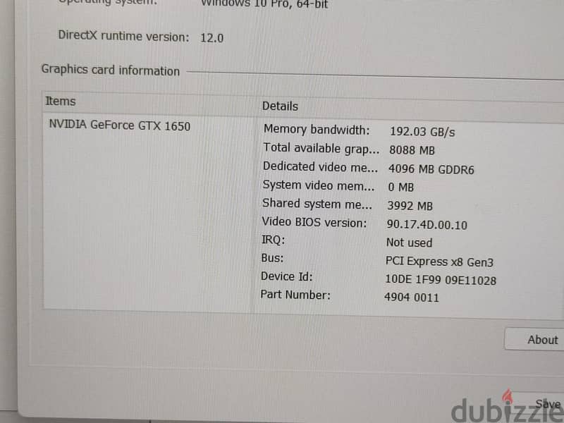 dell g3 core i7 جيل عاشر+nvidia gtx 1650 4gb+120hz+هاردين 10