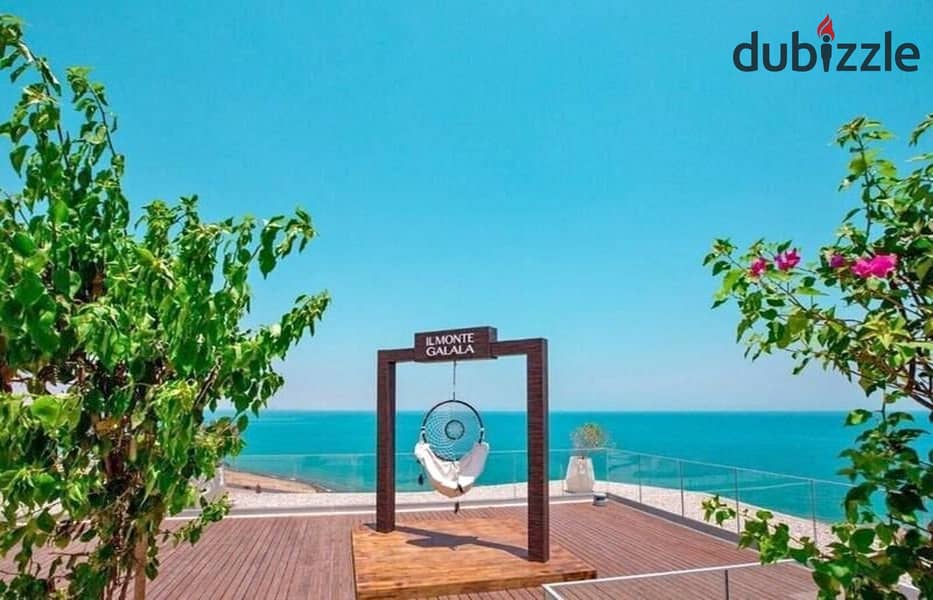 ستوديو فندقي بجاردن للبيع Sea View بالتكييفات والفرش المونت جلالة العين السخنه بجوار بورتو 8