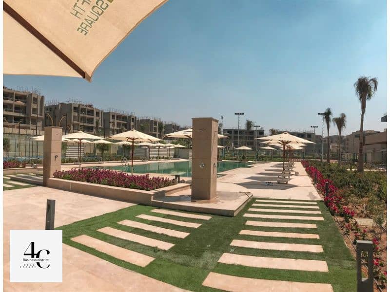 Apartment 130m for sale finished with air conditioners with installments at the lowest price view Landscape prime location In Al Marasem Fifth Square 5