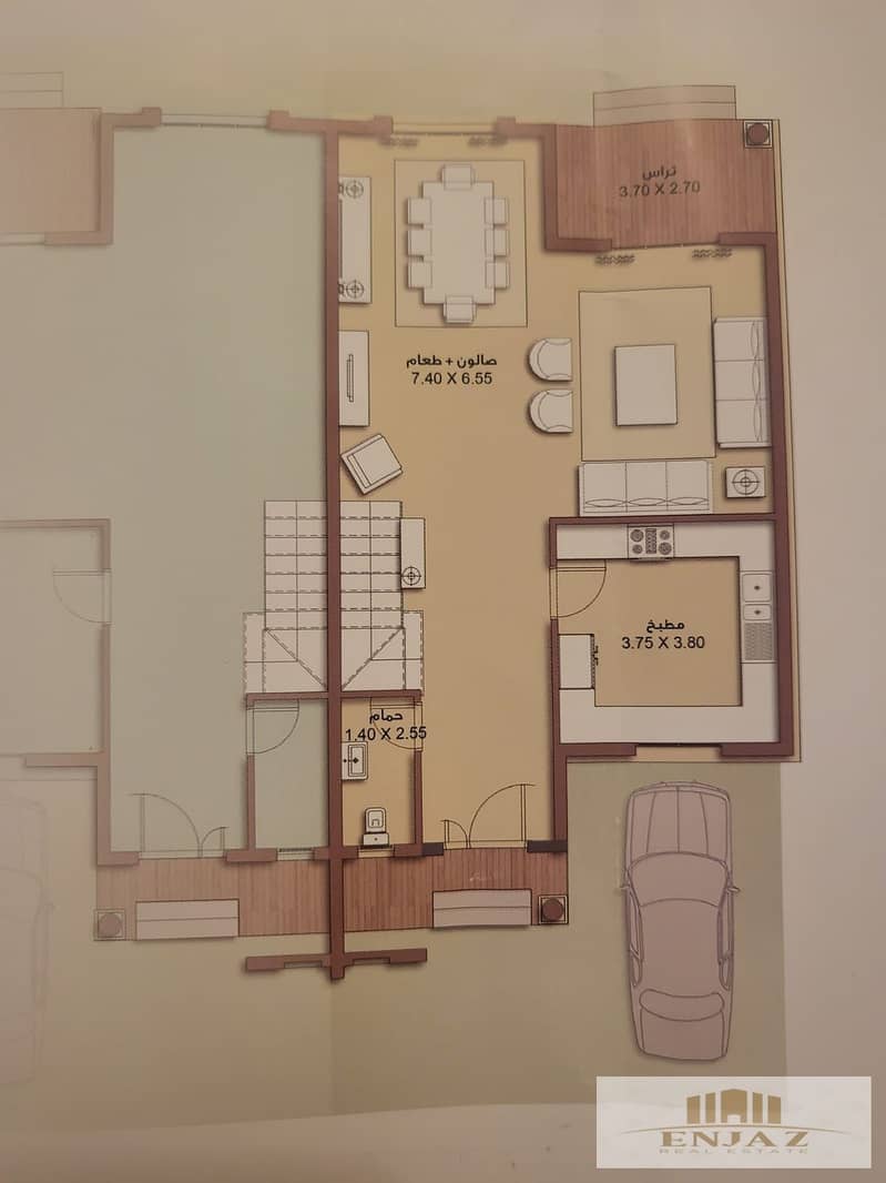 Corner Villa F3 (Townhouse) double-face view of a wide garden, magra el sale view area (340) 11