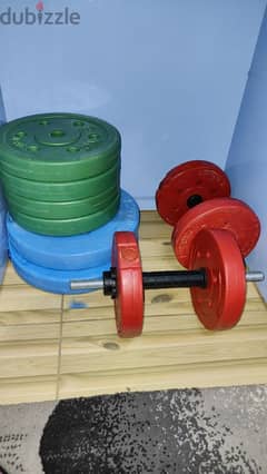 Dumbbell and barbell بار و دمبل للتمرين 0