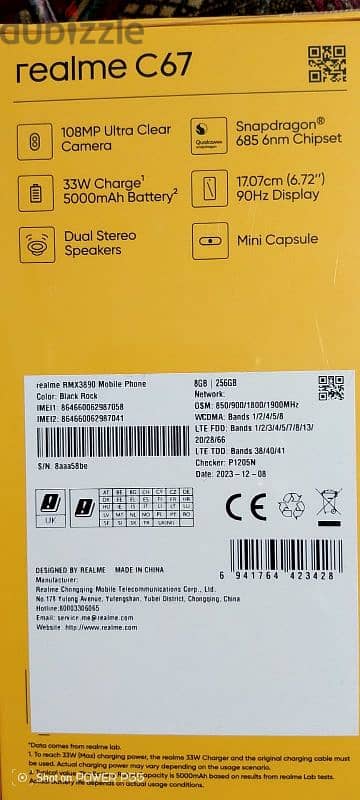 Realme C67 New 256GB, 8GB Ram