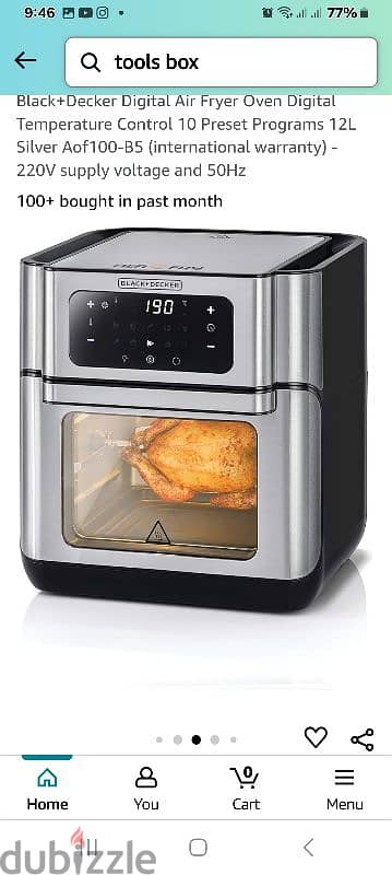 Black+Decker Digital Air Fryer Oven Digital Temperature Control 7