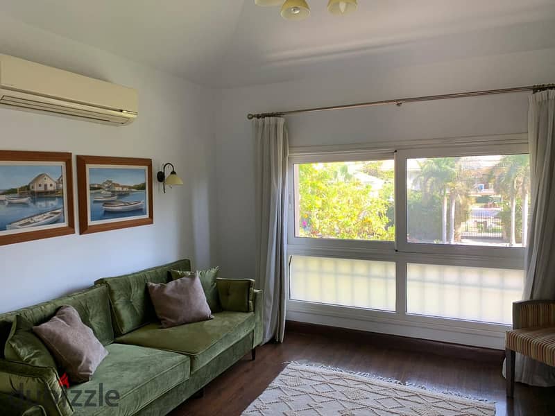 Villa for rent on an excellent garden view, fully furnished in Katameya Residence Compound 21