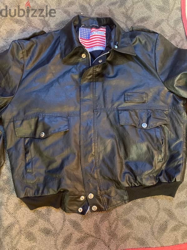 Nike Lacoste   stussy US Force vintage Leather Jacket XL 9