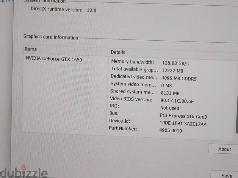 lenovo core i7 جيل تاسع + nvidia gtx 1650 4gb+ هاردين 9