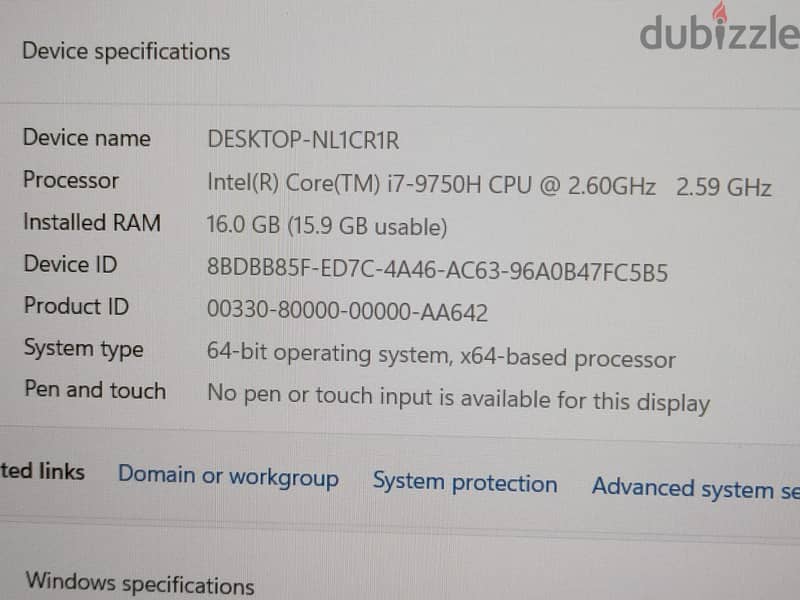 lenovo core i7 جيل تاسع + nvidia gtx 1650 4gb+ هاردين 10