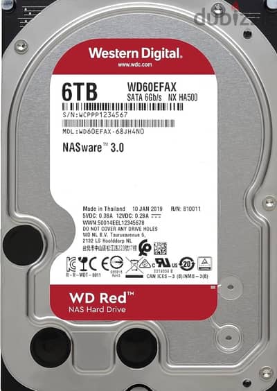 HDD داخلي دبليو دي ريد سعة 6TB بوحدة تخزين شبكي - 5400 لفة في الدقيقة